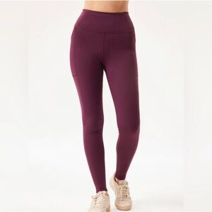 Girlfriend Collective compressive pocket Plum Leggings